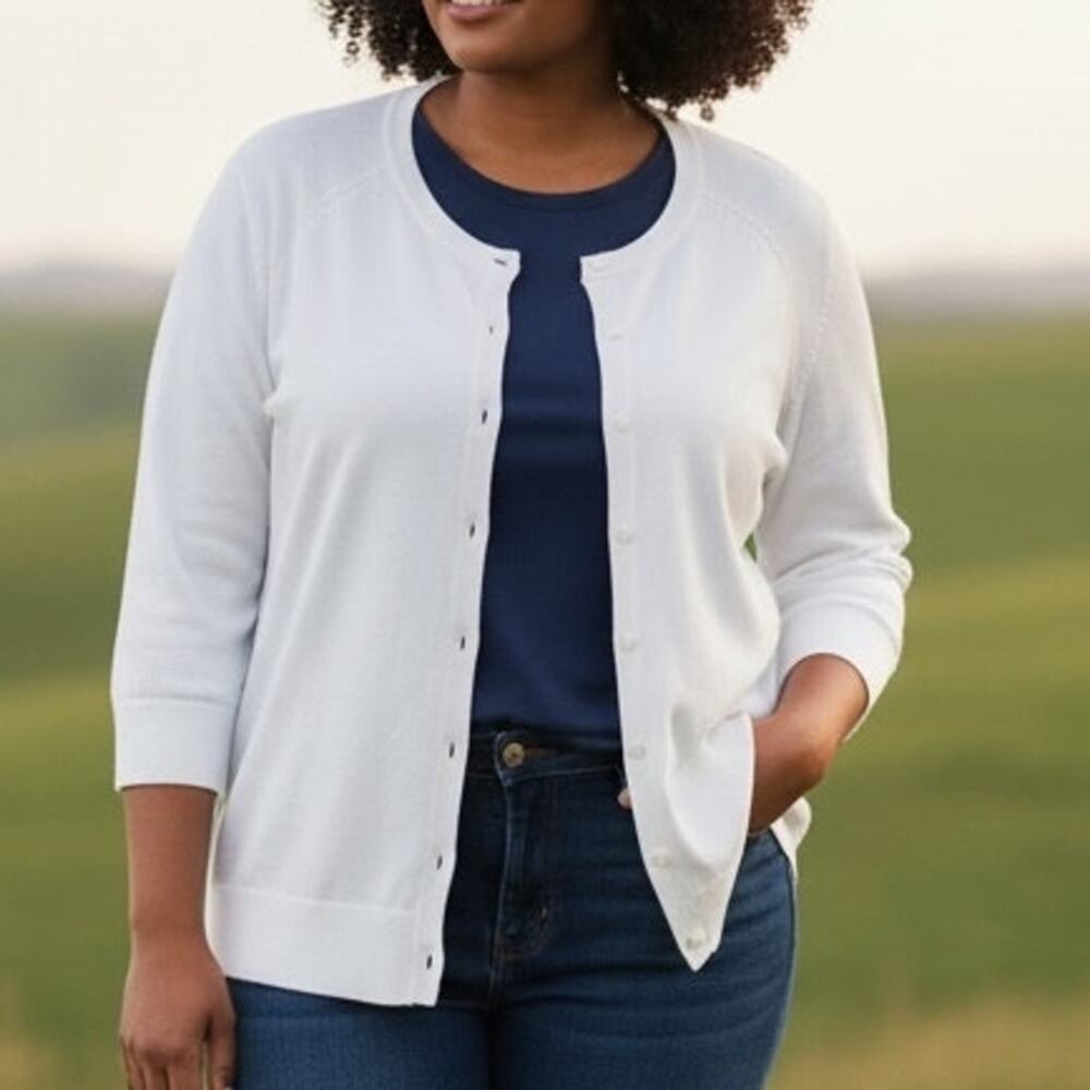 Lane Bryant Button Cardigan Womens Size 2X V-Neck Raglan Casual Relaxed Topper